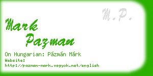 mark pazman business card