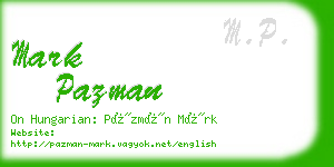 mark pazman business card
